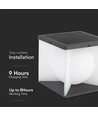 3W LED solcelle havelampe, Cube - IP65, 3000K, varm hvid, sort/hvid, 20,5 x 20,5 cm