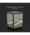 E27 havelampe CUBE - IP65, sort, firkantet, moderne design, uden lyskilde