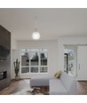 5W LED pendellampe i klart glas - Ø20cm, 3000K, stål og akryl, transparent