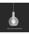 5W LED pendellampe i klart glas - Ø20cm, 3000K, stål og akryl, transparent