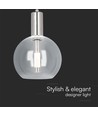 5W LED pendellampe i klart glas - Ø20cm, 3000K, stål og akryl, transparent