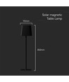5W LED solcelle magnetisk bordlampe - Touch dæmpbar, CCT, IP65, sort, 400lm, inkl. batteri