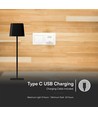 5W LED solcelle magnetisk bordlampe - Touch dæmpbar, CCT, IP65, sort, 400lm, inkl. batteri