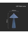 3W genopladelig LED bordlampe, Blå - Touch dæmpbar, 3-i-1 CCT, 4000mAh batteri, inkl. lyskilde