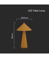 3W genopladelig LED bordlampe - Touch dæmpbar, 3-i-1 CCT, metal med læder, USB-C, gul
