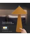 3W genopladelig LED bordlampe - Touch dæmpbar, 3-i-1 CCT, metal med læder, USB-C, gul