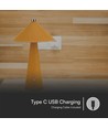 3W genopladelig LED bordlampe - Touch dæmpbar, 3-i-1 CCT, metal med læder, USB-C, gul