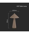 3W LED Bordlampe - Genopladelig, Touch-Dæmpbar, 3i1, Brun, Hus