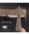 3W genopladelig LED bordlampe, brun - 3-i-1 CCT, dæmpbar, touch kontrol, USB-C, 4000mAh batteri