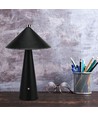 3W genopladelig LED bordlampe med touch dæmp - 3-i-1 CCT, sort læder, 4000mAh batteri, USB-C, 20x33 cm