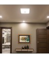 12W LED sensorlampe med Samsung Chip - 3-i-1 CCT, kvadratisk, hvid, 360° PIR sensor, IP20