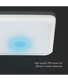 12W LED Dome - Lys med PIR Sensor, Samsung Chip, 3i1, Firekantet, Hvidt Hus