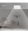 12W LED Dome - Lys med PIR Sensor, Samsung Chip, 3i1, Firekantet, Hvidt Hus