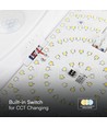 Samsung chip 15W LED væglys - PIR sensor, 3i1, rund, hvid hus
