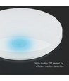 Samsung chip 15W LED væglys - PIR sensor, 3i1, rund, hvid hus