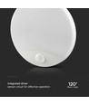 Samsung chip 15W LED væglys - PIR sensor, 3i1, rund, hvid hus