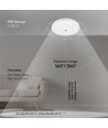 Samsung chip 15W LED væglys - PIR sensor, 3i1, rund, hvid hus
