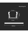 2m Alu profil til LED strips - Inkl. mælkehvidt cover, sølv, 17,4 x 12,1 mm, overflademontering