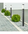 110cm E27 havelampe med sensor - IP44, rustfrit stål, antracit, PIR sensor, uden lyskilde