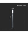 110cm E27 havelampe med sensor - IP44, rustfrit stål, antracit, PIR sensor, uden lyskilde