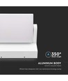 17W hvid roterbar LED væglampe - 150lm/W, IP65, 3000K, 350° justerbar, udendørs, inkl. lyskilde