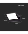 17W LED væglampe / projektør - IP65, sort, aluminium
