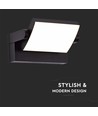 ''17W Væglampe - LED, 3000K, Sort, IP65''