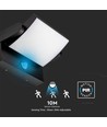 17W LED Væglampe - med Sensor, 4000K, Sort Hus, IP65