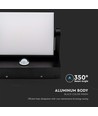 17W LED Væglampe - med Sensor, 4000K, Sort Hus, IP65