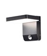 17W LED væglampe med PIR sensor, kvadratisk - IP65, 2580lm, sort, 4000K, inkl. lyskilde