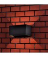24W LED væglampe med op/ned lys - IP65, grå, 4000K, 20cm høj, aluminium, udendørs