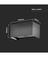 24W LED væglampe med op/ned lys - IP65, grå, 4000K, 20cm høj, aluminium, udendørs