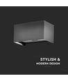 24W LED væglampe med op/ned lys - IP65, grå, 4000K, 20cm høj, aluminium, udendørs