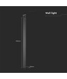 10W LED lineært væglys - 510*60*50mm, 4000K, sort hus, IP65