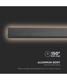 23W LED lineær væglampe - 1410*60*50mm, 4000K, sort, IP65