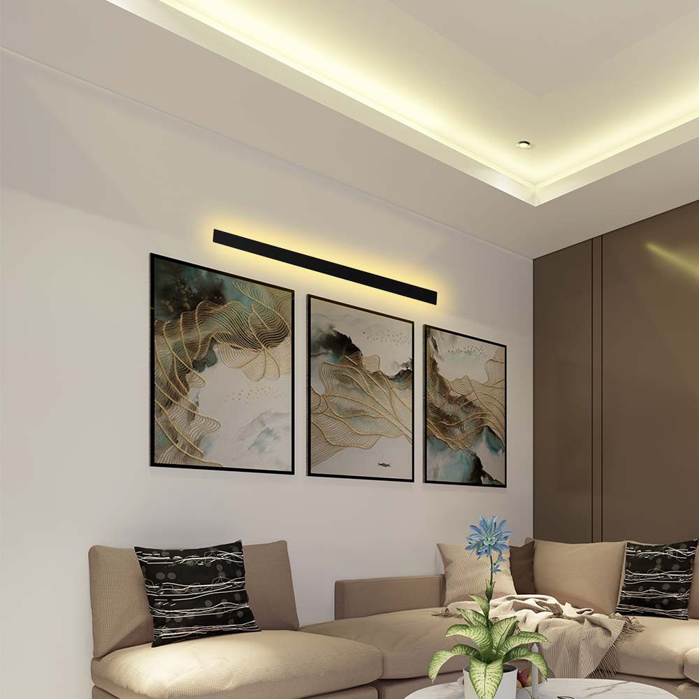 141cm Antracit 23W lineær LED væglampe, RA90 - IP65, 2875lm, 3000K - Kulør : Neutral 141cm Antracit 23W lineær LED væglampe, RA90 - IP65, 2875lm, 3000K - Kulør : Neutral