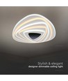 120W 3D Designer loftslampe - 51x50cm, dæmpbar, 3-i-1 CCT, inkl. fjernbetjening