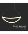 12W LED pendel, Ø40cm - Sort, 4000K, 1,5m ledning, inkl. lyskilde