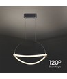 12W LED pendel, Ø40cm - Sort, 4000K, 1,5m ledning, inkl. lyskilde