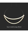 60cm 16W LED pendel - Sort, 1,5m wire, 120lm/W