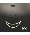 16W LED Hængelampe - Pendel, 500mm, 4000K, Sort hus