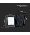 10W LED projektør med solcelle - 4000K, 3.7V, IP65, inkl. solcellepanel og batteri