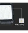10W LED projektør med solcelle - 4000K, 3.7V, IP65, inkl. solcellepanel og batteri
