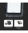 15W LED solcelle projektør med solpanel - 4000K, 3.7V, IP65, inkl. fjernbetjening, arbejdslampe, udendørs