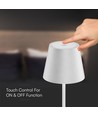 1,5W LED bordlampe, touch dæmpbar - 5V, IP54, 3000K, sand hvid, trådløs opladning, genopladelig