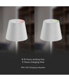 1,5W LED bordlampe, touch dæmpbar - 5V, IP54, 3000K, sand hvid, trådløs opladning, genopladelig