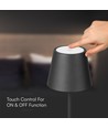 1,5W LED bordlampe, genopladelig - 3000K, IP54, touch dæmpbar, sand sort, inkl. trådløs opladning