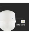 E27 30W LED pære - T100, 6500K, hvid plast, Ø10cm
