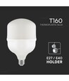 E27 60W LED pære - T160, Med E40 fatningsadapter