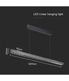 36W LED lineær pendel med Samsung LED - Matt grå, 120cm, CCT, 3-i-1 farve, IP20